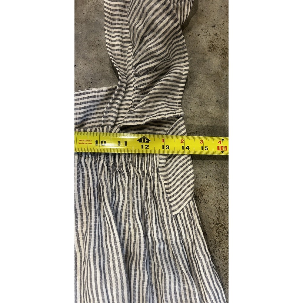 MIOU MUSE Navy Striped Gauze Maxi Dress Sleeveless Medium NWT - Picture 7 of 8